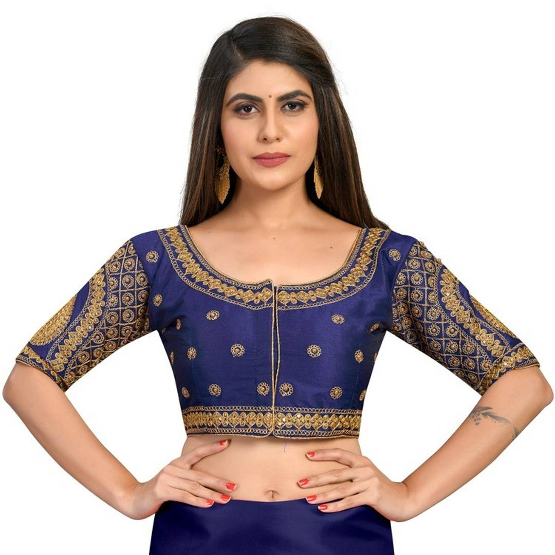 Phantom Silk Zari Embroidered Stitched Blouses